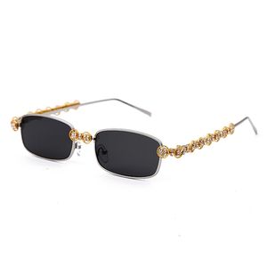 Gafas de sol rectangulares con diamantes de imitación para mujer Vintage Steampunk Crystal UV400 Oculos con <span class=keywords><strong>lentes</strong></span> de espejo - Product Image 4