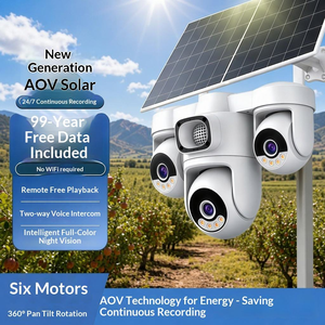 Cámara de <span class=keywords><strong>Seguridad</strong></span> CCTV AX9007 con SIM 4G, 3 PTZ, 4 Pantallas, Grabación 24/7, 2 Paneles Solares con Batería de Larga Duración - Product Image 1