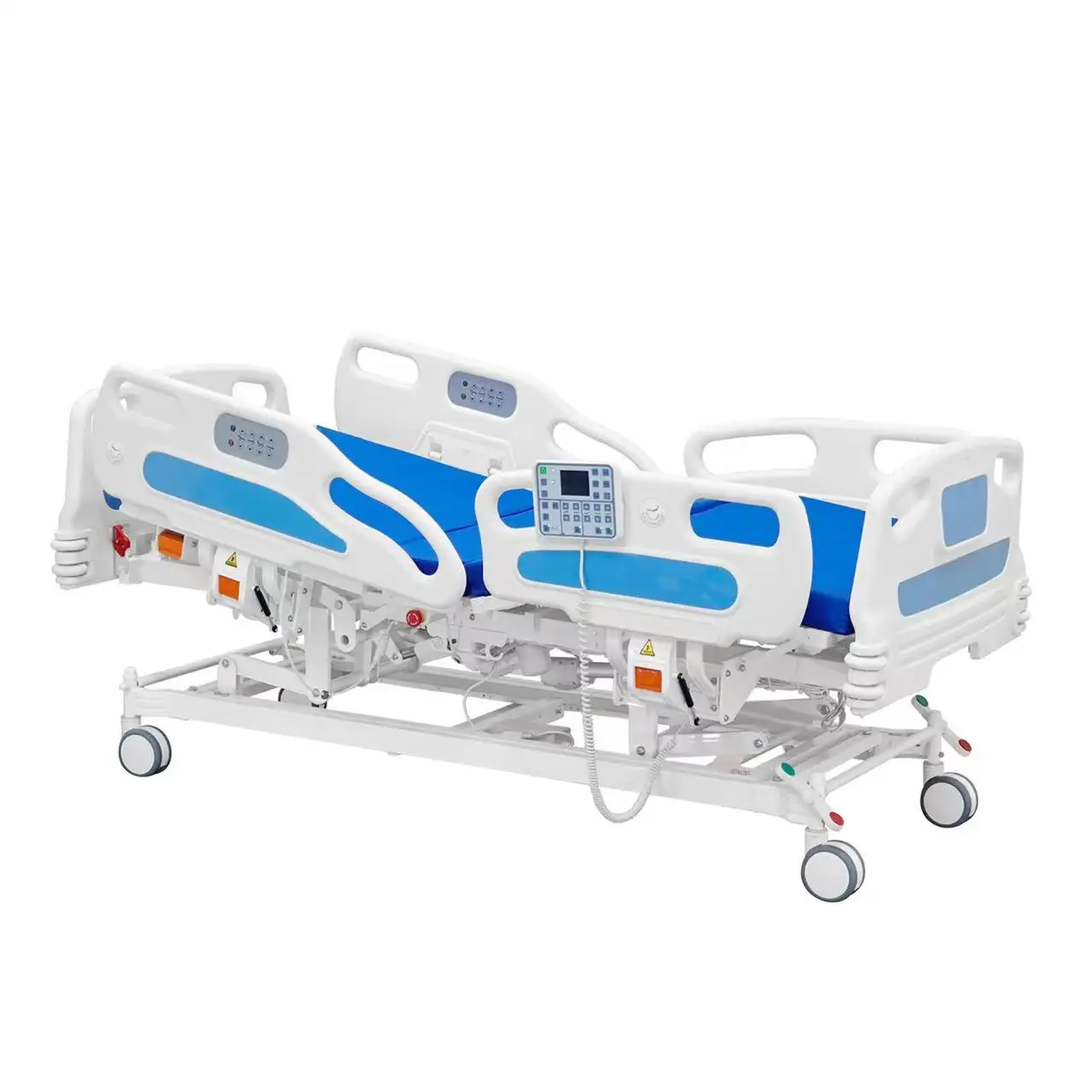 Beste Kwaliteit Vijf Functie Elektrisch Ziekenhuis Verstelbare Verpleegbed Opvouwbare Metalen Bed Zorg Voor Medische Patiënt