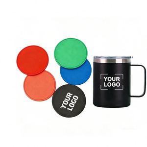Wholesale Customized Logo Drink Coffee Tea Mug Anti-Slip Non-Stick <b>Silicone</b> Coasters for Hotel Bar Promo Business Gift - Product Image 1
