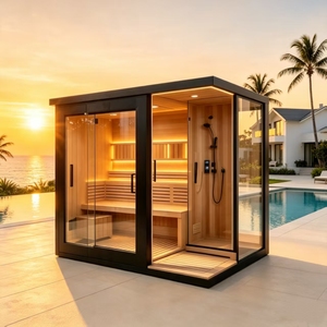 Sauna <span class=keywords><strong>doccia</strong></span> in cedro rosso, resina di pino, trasparente e duratura, per esterni, adatta a insetti e formiche, non soggetta a corrosione - Product Image 6