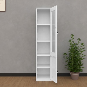 Meuble <span class=keywords><strong>de</strong></span> rangement moderne <span class=keywords><strong>en</strong></span> fer à 3 portes vitrées, bibliothèque <span class=keywords><strong>en</strong></span> acier pour <span class=keywords><strong>bureau</strong></span> et maison avec classeur - Product Image 2
