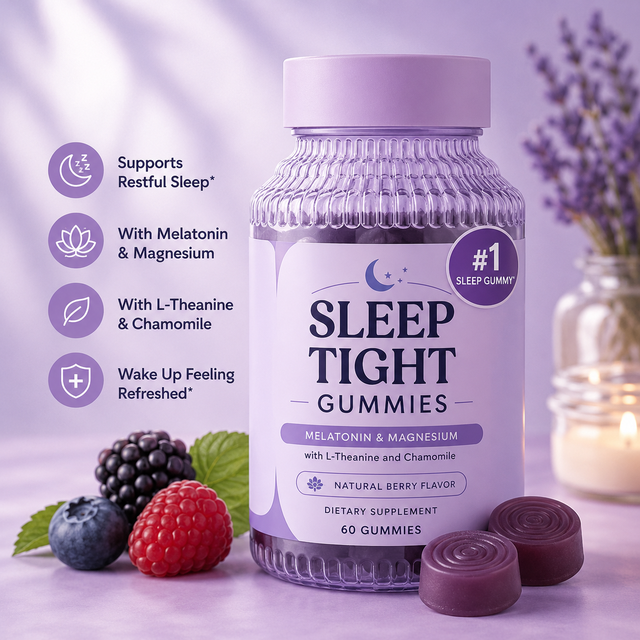 Sleep Gummies 5mg Melatonin Elderberry Magnesium Chamomile Lavender Drug-Free Nighttime Sleep Aid for Memory Improvement