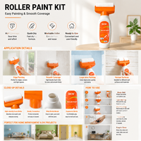 Kit complet d'outils de peinture pour réparation murale : rouleau, brosse, bac à peinture, raclette pour la rénovation des murs domestiques