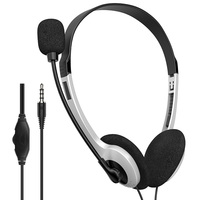 Écouteurs filaires 3,5 mm avec micro, contrôle du volume, étanches IPX-4, cordon de 1,2 m, 40 mm, 20-20 kHz, son parfait, casque pour appels téléphoniques, bureau