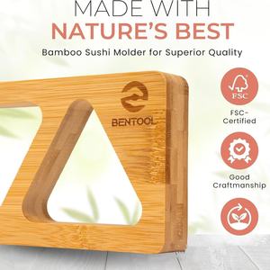 Molde japonés de madera para <span class=keywords><strong>Sushi</strong></span>, triángulo amor, cocina DIY, rollo de arroz y verduras, herramienta de fabricación Bento, marco de molde de madera maciza - Product Image 5