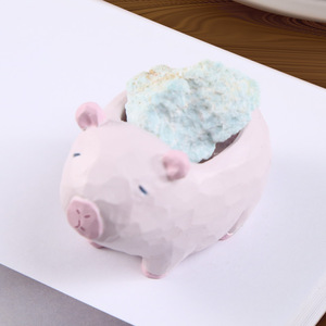Yu Mo PeppaPig คริสตัลรูปหมูทำจากเรซินประดับโต๊ะของขวัญสำหรับตกแต่งบ้านสำนักงาน - Product Image 3