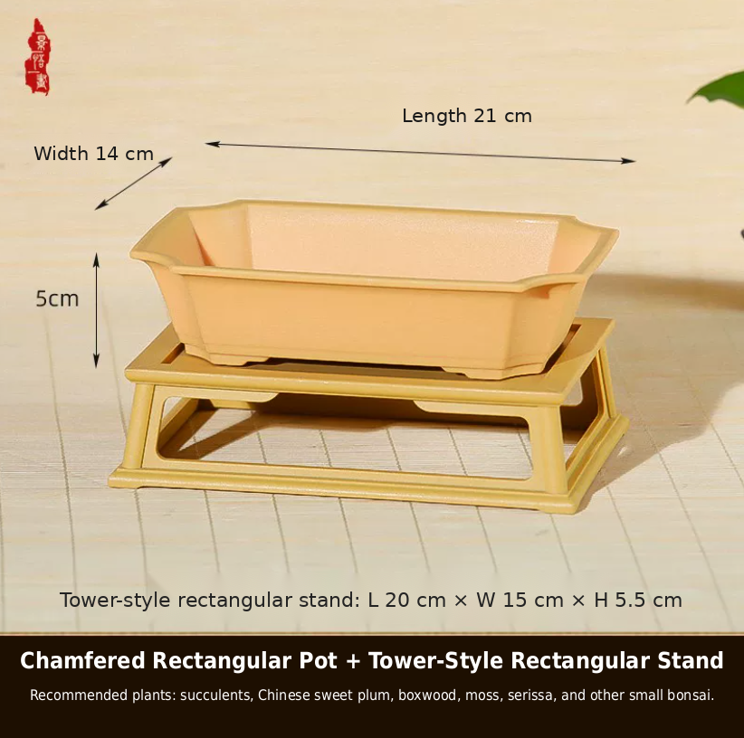 Resin Autumn Beige 21cm14cm5cm With Square Tower Stand