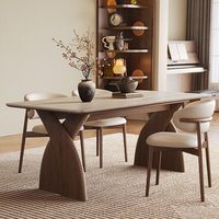 Table à manger en bois massif style rétro français, prix usine 2026, luxe moderne du milieu du siècle, extensible et convertible pour cuisine