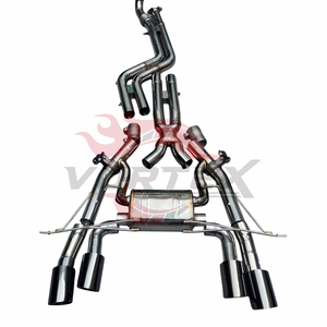 Système d'échappement Catback Vortex SS304 à longueur égale avec silencieux Valvetronic pour BMW M2 G87 3.0T S58, embouts quadruples noirs - Product Image 3