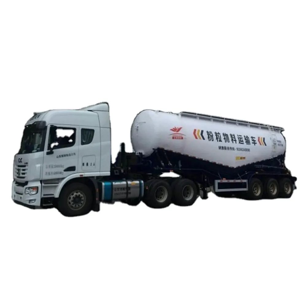 Caminhão-tanque de cimento em forma de V para venda caminhão pneumático semi-reboque de capacidade de cinzas volantes a granel seco