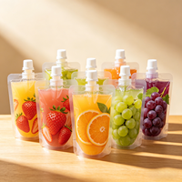 Pochette souple personnalisée avec bec verseur en PE, résistante à l'humidité, de qualité alimentaire, pour jus, eau minérale, boissons et purée de fruits