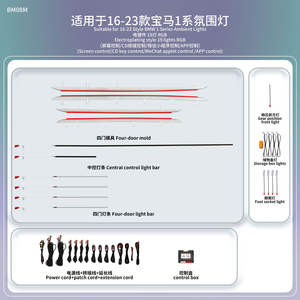 Tiras LED de Control por Pantalla, Luces Dinámicas Symphony Streamer, Iluminación Ambiental para Auto, para BMW Serie 1 2017-2023 - Product Image 2