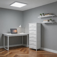 Commode moderne et simple de 47 pouces avec 7 tiroirs en tissu et structure métallique pour chambre et salon