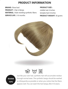 Fangk1b — frange 100% naturelle, Extensions de cheveux humains avec Clip, pour femmes noires - Product Image 5