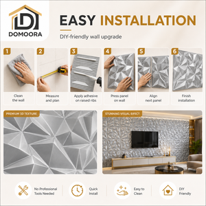 Waterproof 3D PVC <strong>Wall</strong> <strong>Panel</strong> 300x300mm Lightweight Geometric Decorative Cladding for Bedroom <strong>Headboard</strong> <strong>Walls</strong> - Product Image 5