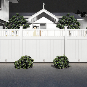 Recinzione per la privacy da giardino in PVC con parte superiore a palizzata, pannelli per esterni ecologici e impermeabili, spessore 5 mm per uso perimetrale - Product Image 3