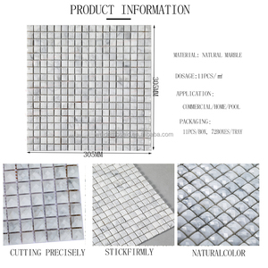 Mosaico 3D in Marmo Bianco di <span class=keywords><strong>Carrara</strong></span> di Lusso a 13 Facce, Piastrelle in Pietra Naturale per Decorazione Murale in Progetti di Alta Gamma e Ville - Product Image 2