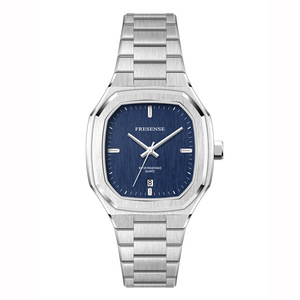 Reloj para hombre con correa de acero genuino de alta calidad, moderno y a la moda, con calendario, esfera azul hielo, movimiento de cuarzo, personalizado - Product Image 1