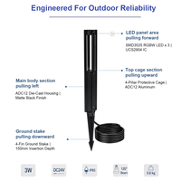 Lampu Bollard Pintar Kontrol APP Berkualitas Tinggi Gouly, Lampu Taman Jalur Luar Ruangan IP65, Lampu Bollard LED