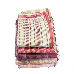 Tela de Algodón Indio Tejida a Mano, Transpirable, con Rayas Florales, Textil Tradicional Multicolor, Tejido a Mano, Étnico Indio, Peso Medio 260 - Product Image 3