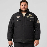 Blouson d'hiver matelassé pour homme, style bomber, col montant, fermeture éclair intégrale, poches, grandes tailles et coupes oversize 6XL 7XL
