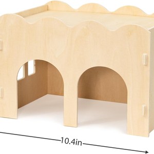 Nido de Madera para Cobayas, Casa para Hámsteres, Escondite para Animales Pequeños, Cama Interior Duradera, Estilo Rectangular Simple - Product Image 2