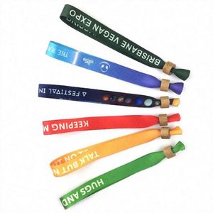 Bracelet personnalisé avec logo imprimé, événementiel, réutilisable, en tissu élastique, avec fermeture unidirectionnelle, en bambou - Product Image 1