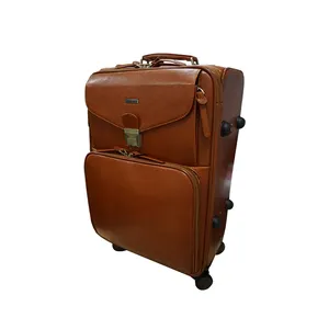 Cooperation cases new design customized fashion high-end leather luxury luggage large capacity trolley suitcases luggage