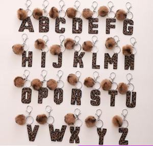 <span class=keywords><strong>Porte</strong></span>-clés en cuir style western, denim, motif léopard, avec bordure effet huile, lettre, <span class=keywords><strong>pompon</strong></span>, accessoires, impression numérique - Product Image 4