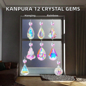 KANPURA 12 Pcs Crystal Sun Catcher Hanging Ornament Prism <b>Rainbow</b> <b>Maker</b> Religious Housewarming Home Garden Christmas Decoration - Product Image 2
