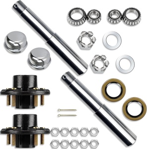 Nouveau kit de moyeu d'essieu de remorque 3500 lb à 5 boulons de 4,5 po avec broche d'essieu pour remorque - Product Image 4