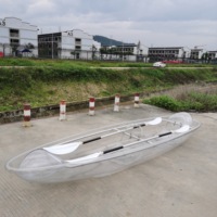 Kayak transparent, canoë transparent, kayak en cristal transparent, canoë à fond transparent, bateau à rames à fond en verre, bateau transparent en polycarbonate