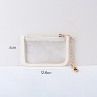 Dompet Mini Vintage Buatan Tangan Grosir 10 Warna Lucu, Tempat Kartu Unisex, Dompet Koin PVC Vinyl Transparan Ber-resleting, Gantungan Kunci