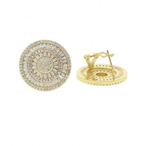 Pendientes de Latón Estilo Hip-Hop para Mujer, Diseño Europeo Americano, con Circonitas, Forma de Mariposa, Chapado en Oro, Corte Princesa - Product Image 5