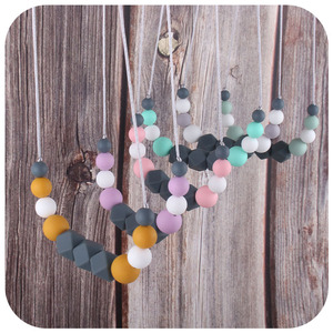 <span class=keywords><strong>Collar</strong></span> de dentición masticable sin BPA para bebé, <span class=keywords><strong>mordedor</strong></span> de silicona para que mamá use <span class=keywords><strong>collar</strong></span> de lactancia, cuentas de silicona, juguetes de agarre para bebé - Product Image 3