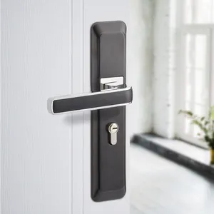 China Supplier Modern Bedroom Room Interior Wood Door Handle Mechanical Lock for Wooden Door with Mortise Cylinder Key