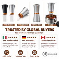 Outil WDT à 8 aiguilles de 0,4 mm pour expresso, distributeur de café en aluminium avec support pour une extraction uniforme, accessoires pour barista