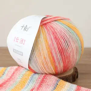 Charmkey DIY Hand Knitted Sweater Scarf Crochet Thread Dyeing Flax Cake Ball Sewing Accessories Handmade Wool Yarn