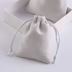 Linna Small 7X9Cm High Quality Fabric Jewelry Packaging Pouch Logo Custom Microfiber Suede Gift Bag For Wedding