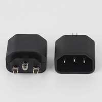 IEC C14 queue cadre intérieur pied en cuivre support de prise d'alimentation à trois cœurs extension de borne C14 Plug Insert mâle et femelle noir