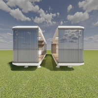 Maison capsule spatiale modulaire en acier de luxe à double cabine, entièrement meublée, futuriste, préfabriquée, maison mobile intelligente, chambre à coucher