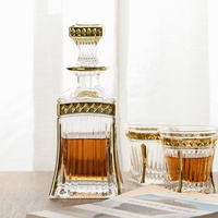 Carafe à whisky de luxe en verre sodocalcique transparent électroplaqué sur mesure de 500 ml, fabriquée à la machine, certifiée LFGB, pour cadeaux d'affaires