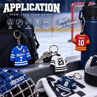 Porte-clés en PVC personnalisé, porte-clés de hockey sur glace, porte-clés promotionnels en gros pour les fêtes ou les supermarchés