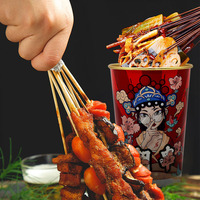 16oz 22Oz 46Oz biodégradable jetable barbecue papier seau feuille d'or papier seau brochette viande bouillie papier pot emballage tasses