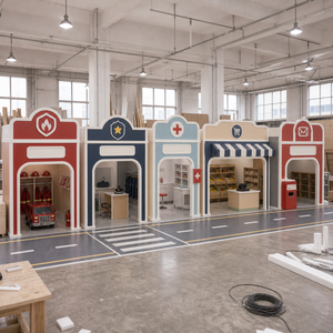 Ensemble de jeux souples pour enfants : Station de pompiers, Services de la ville, Transport – Idéal pour les lieux commerciaux - Product Image 1