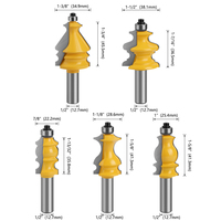 LAVIE 5pcs 12mm 1/2' Shank Casing & Base Molding Router Bits Woodworking MC03087