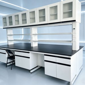 Laboratory Steel Workbench Phenolic Top <b>6</b> <b>Drawers</b> Minimalist Design For School Use - Product Image 1