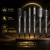 Styler à air chaud BLDC 6-en-1, lisseur ionique portable, brosse à friser, séchage, 3 vitesses, alimenté par batterie, moteur 1200W