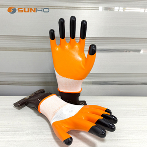 Guanti di gomma lisci guanti di sicurezza Anti-chimici resistenti guanti di Nitrile per lavorare sulle automobili - Product Image 2